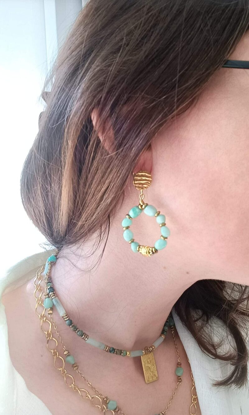 Boucles PRIYA amazonite