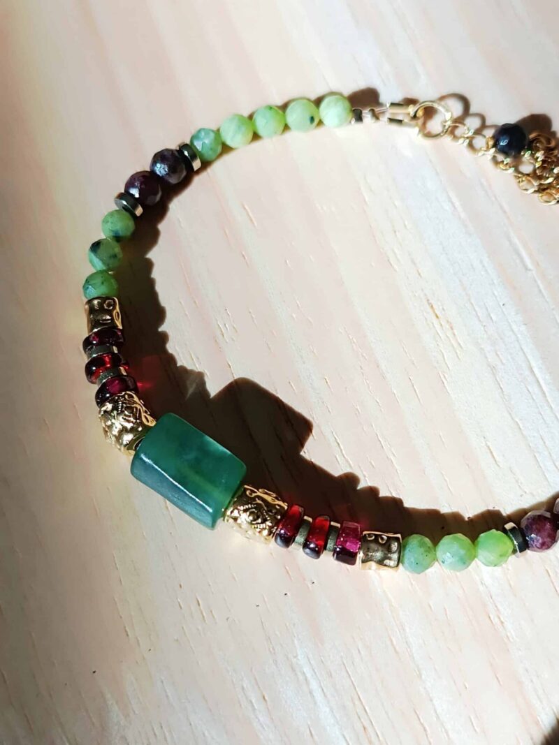 Bracelet MATRA grenat et jade