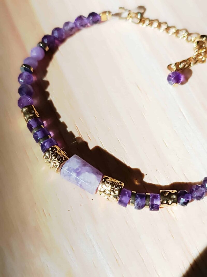 Bracelet MATRA lépidolite et améthyste
