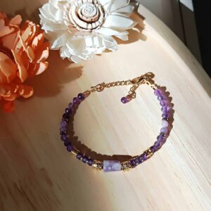 Bracelet MATRA lépidolite et améthyste