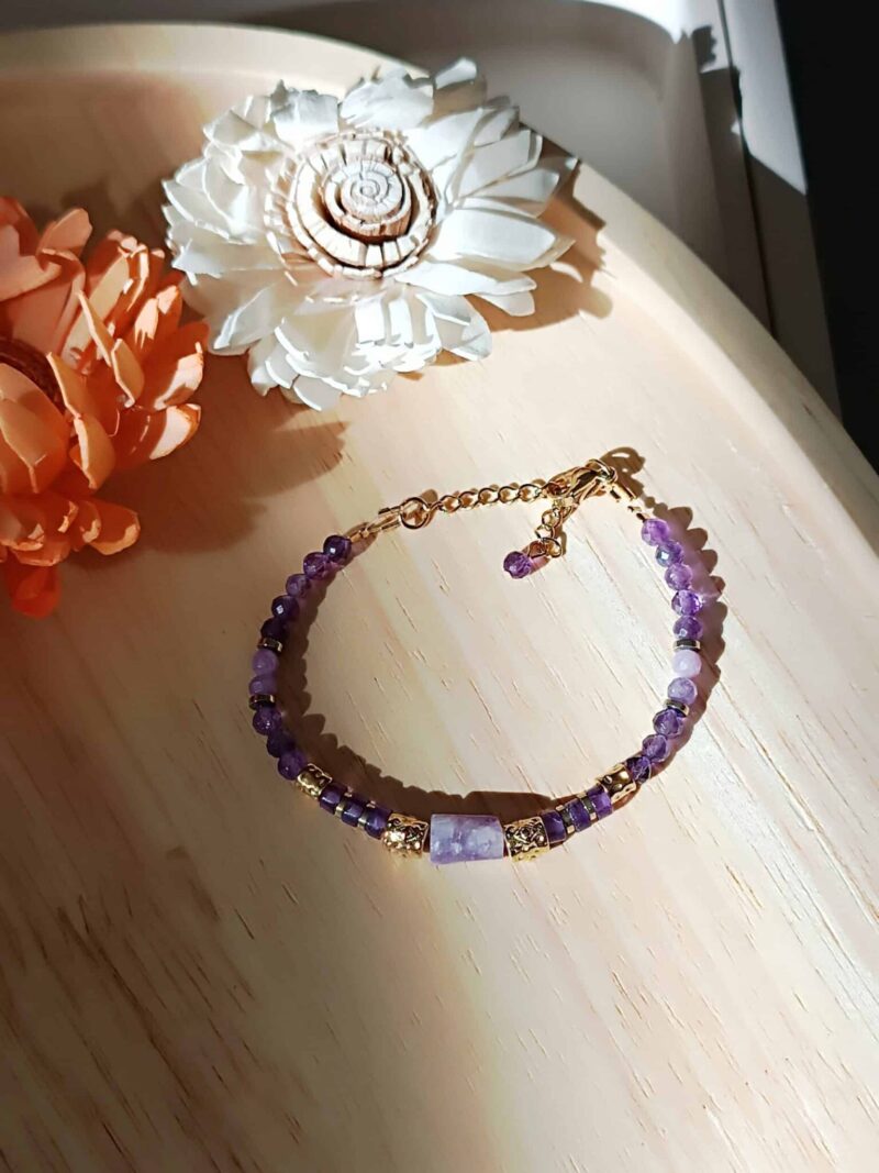 Bracelet MATRA lépidolite et améthyste
