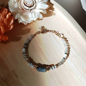 Bracelet MATRA labradorite et nacre