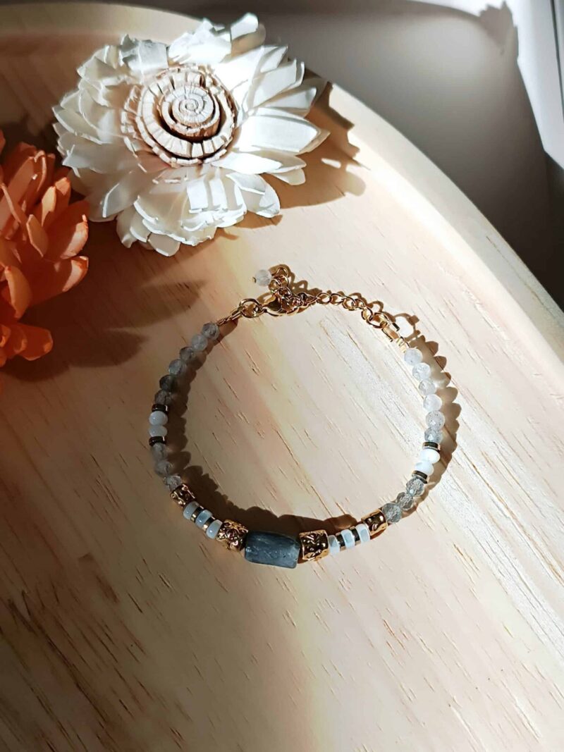 Bracelet MATRA labradorite et nacre