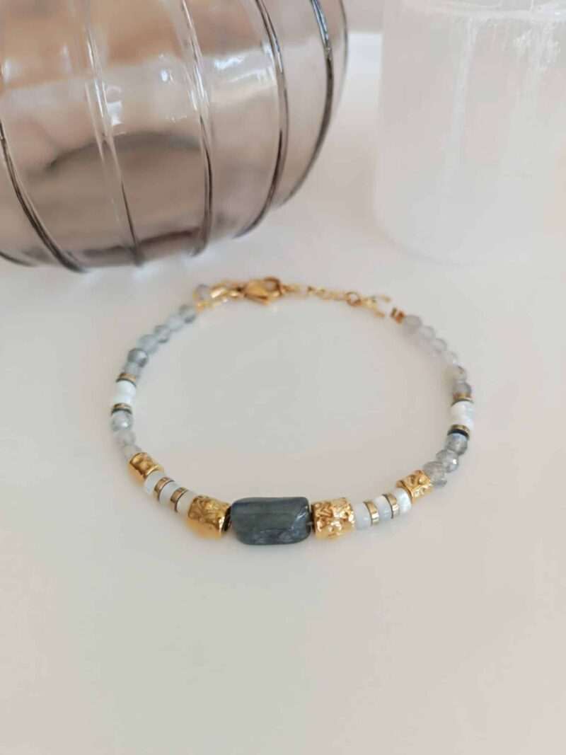 Bracelet MATRA labradorite et nacre