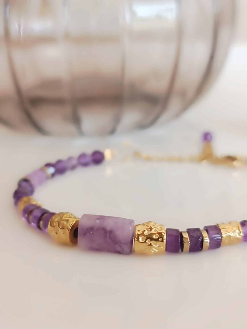 Bracelet MATRA lépidolite et améthyste
