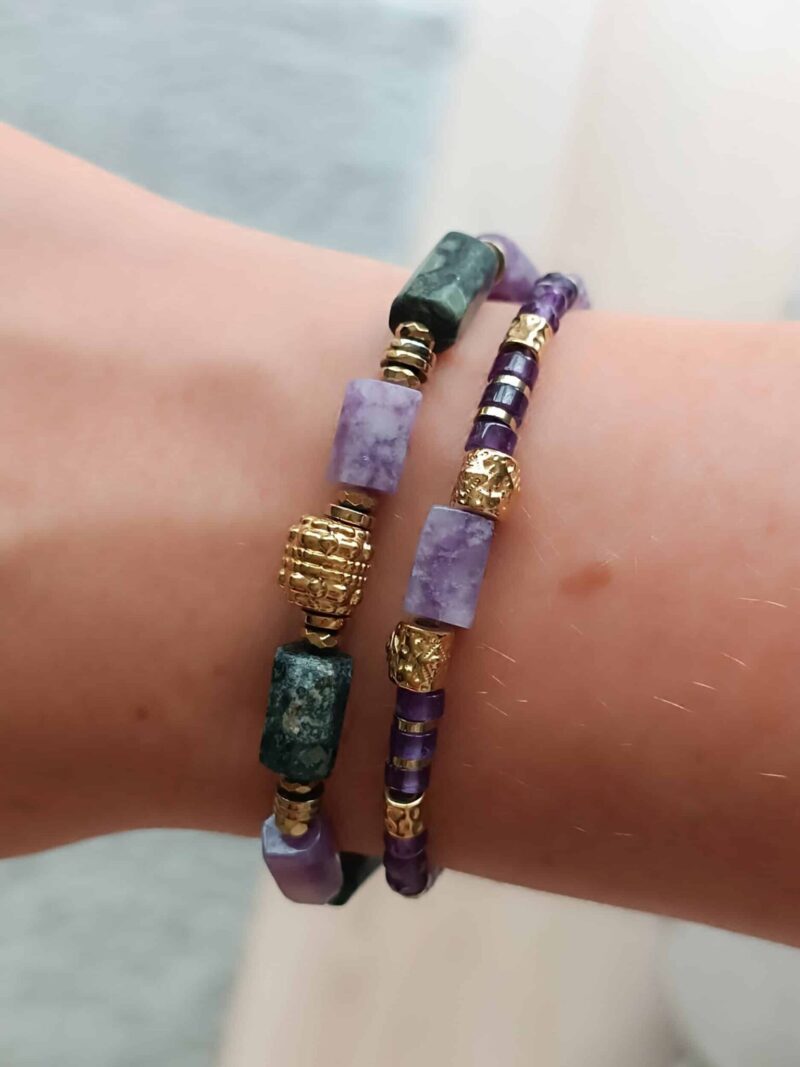 Bracelet MATRA lépidolite et améthyste