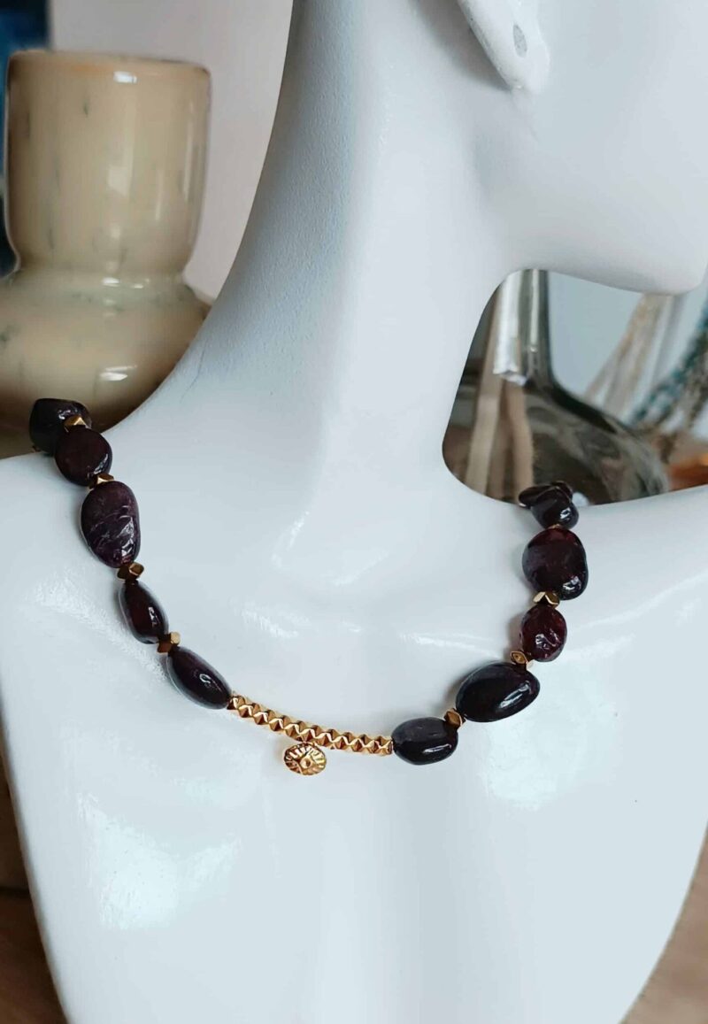 Collier BIRMA grenat
