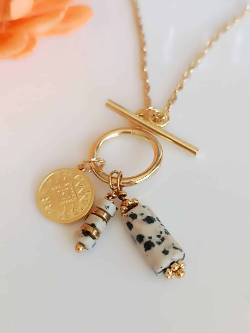 Collier RAADHI jaspe dalmatien
