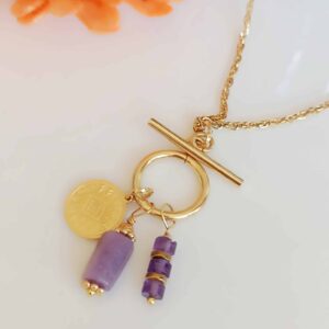 Collier RAADHI lépidolite et améthyste