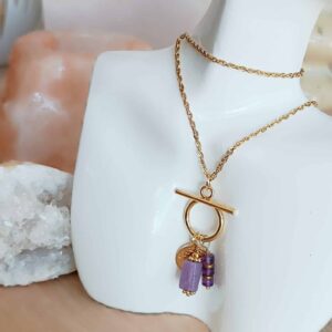 Collier RAADHI lépidolite et améthyste
