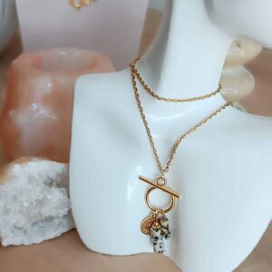 Collier RAADHI jaspe dalmatien