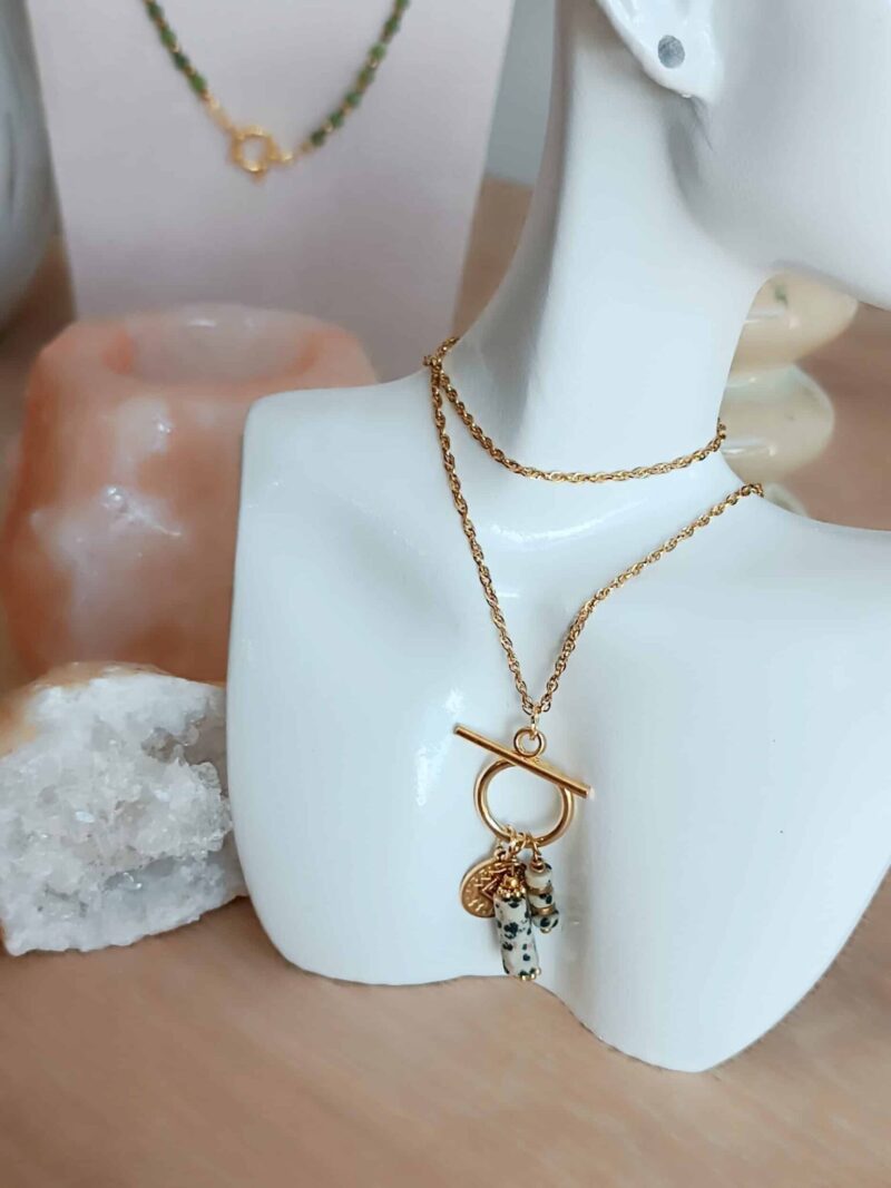 Collier RAADHI jaspe dalmatien