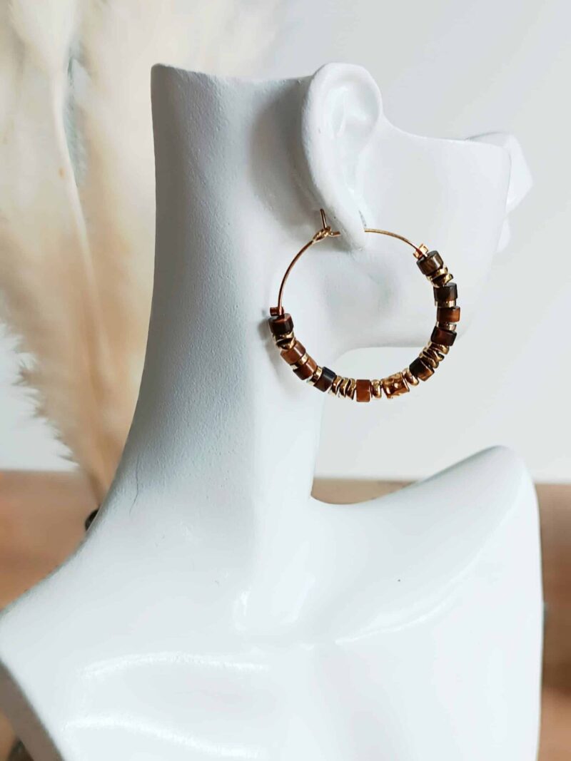 Boucles VINANKA oeil de tigre