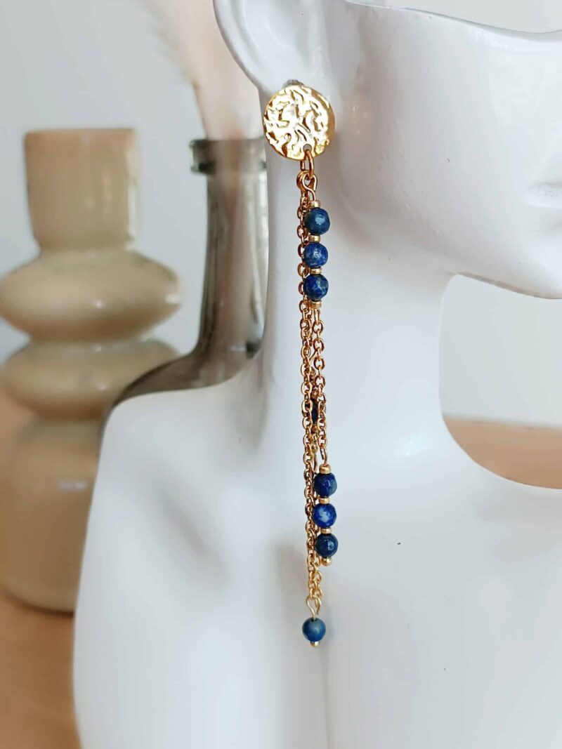 Boucles SAHAR lapis lazuli