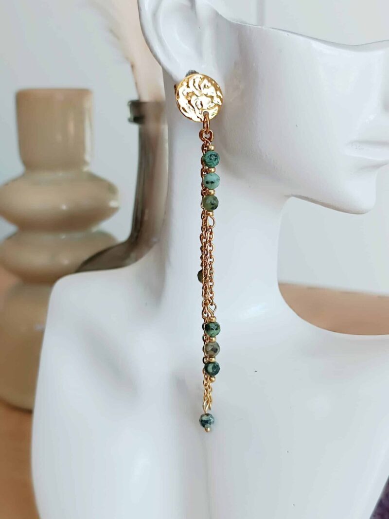 Boucles SAHAR turquoise africaine