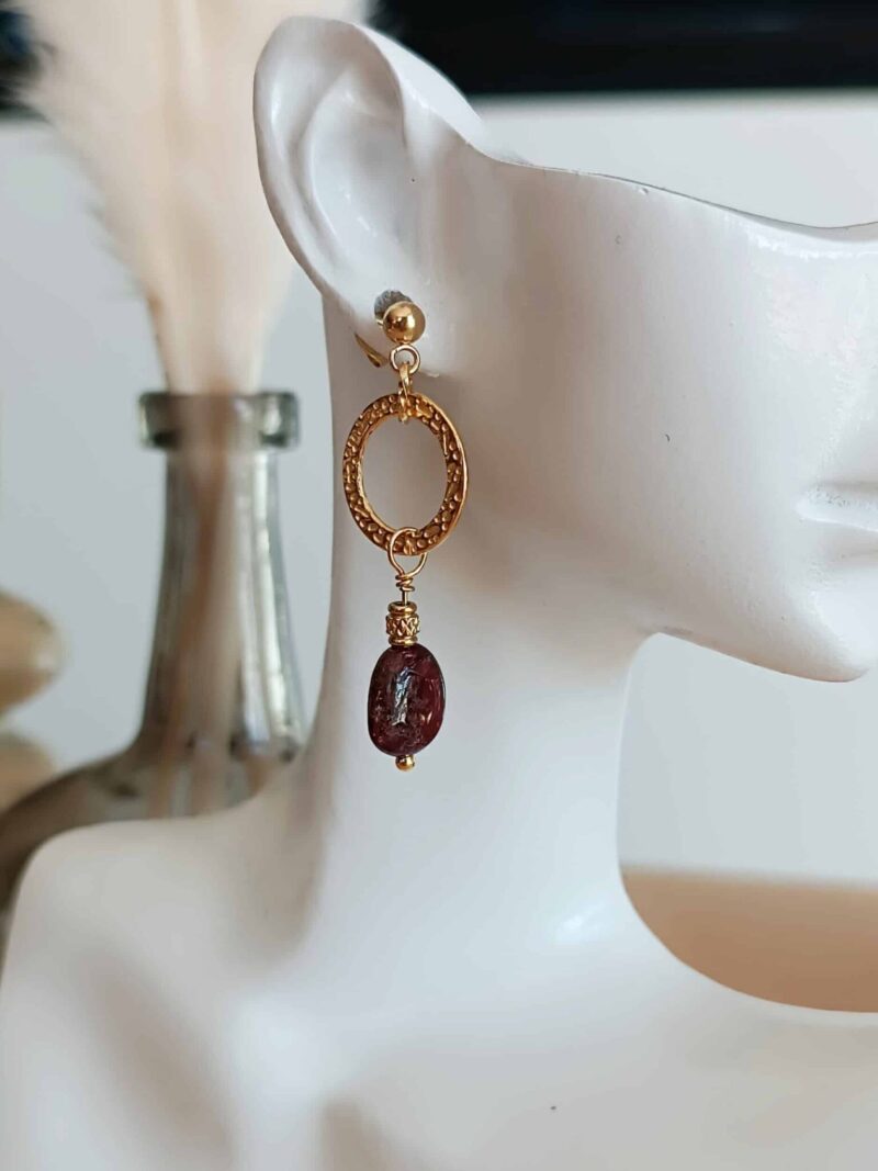 Boucles AVARA Grenat
