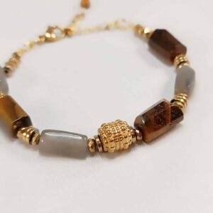 Bracelet KIVAR labradorite et oeil de tigre