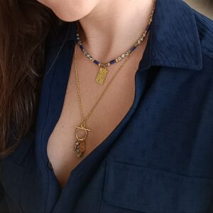 Collier RAADHI jaspe dalmatien