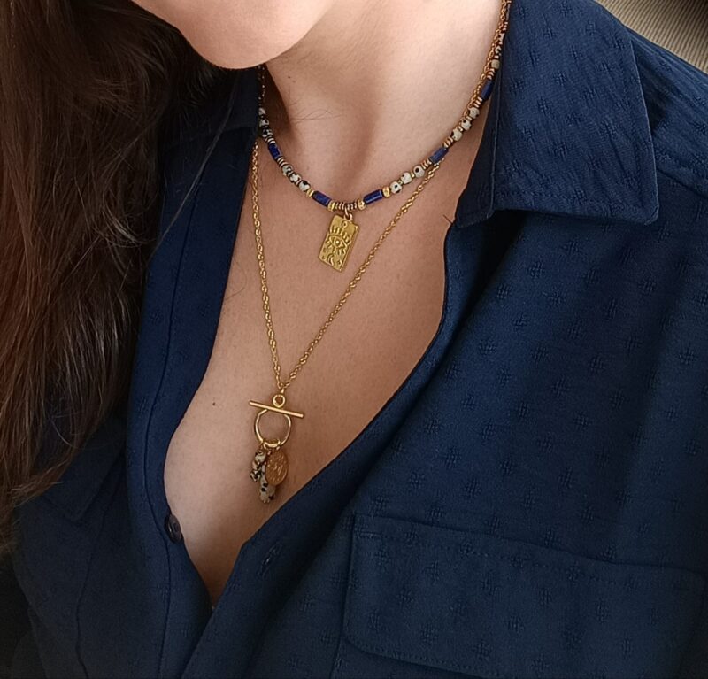 Collier RAADHI jaspe dalmatien