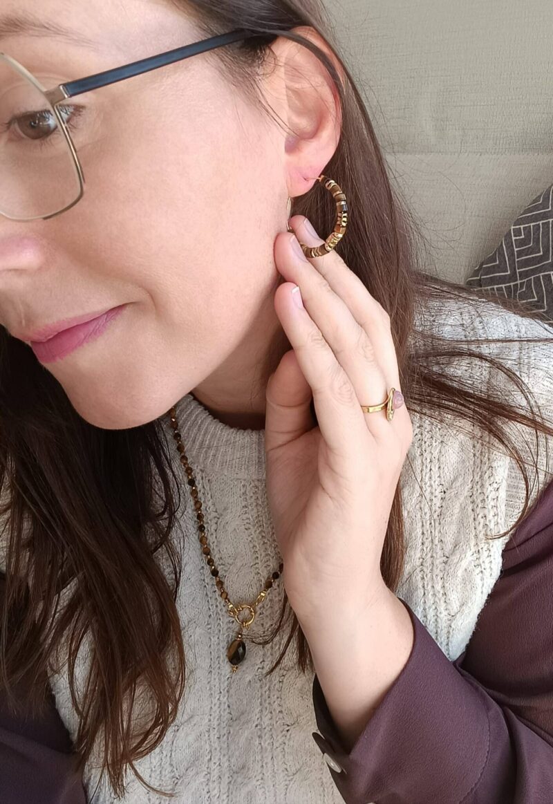 Boucles VINANKA oeil de tigre