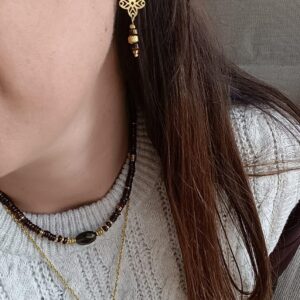 Boucles INDIYA oeil de tigre