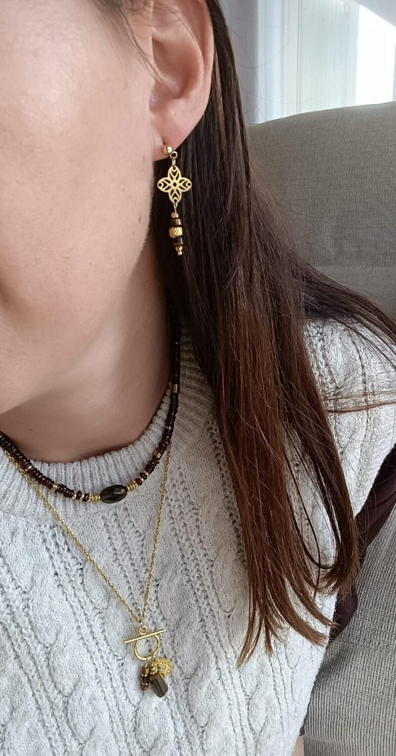 Boucles INDIYA oeil de tigre