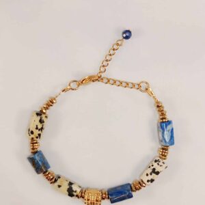 Bracelet MATRA lapis lazuli et jaspe dalmatien