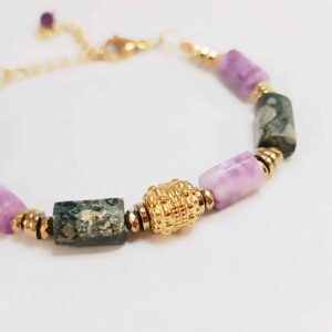 Bracelet KIVAR lépidolite et jaspe kambala