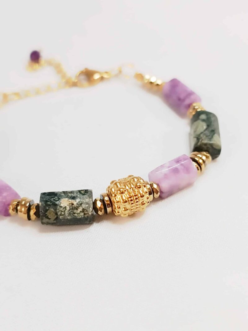 Bracelet KIVAR lépidolite et jaspe kambala