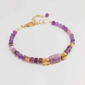 Bracelet MATRA lépidolite et améthyste