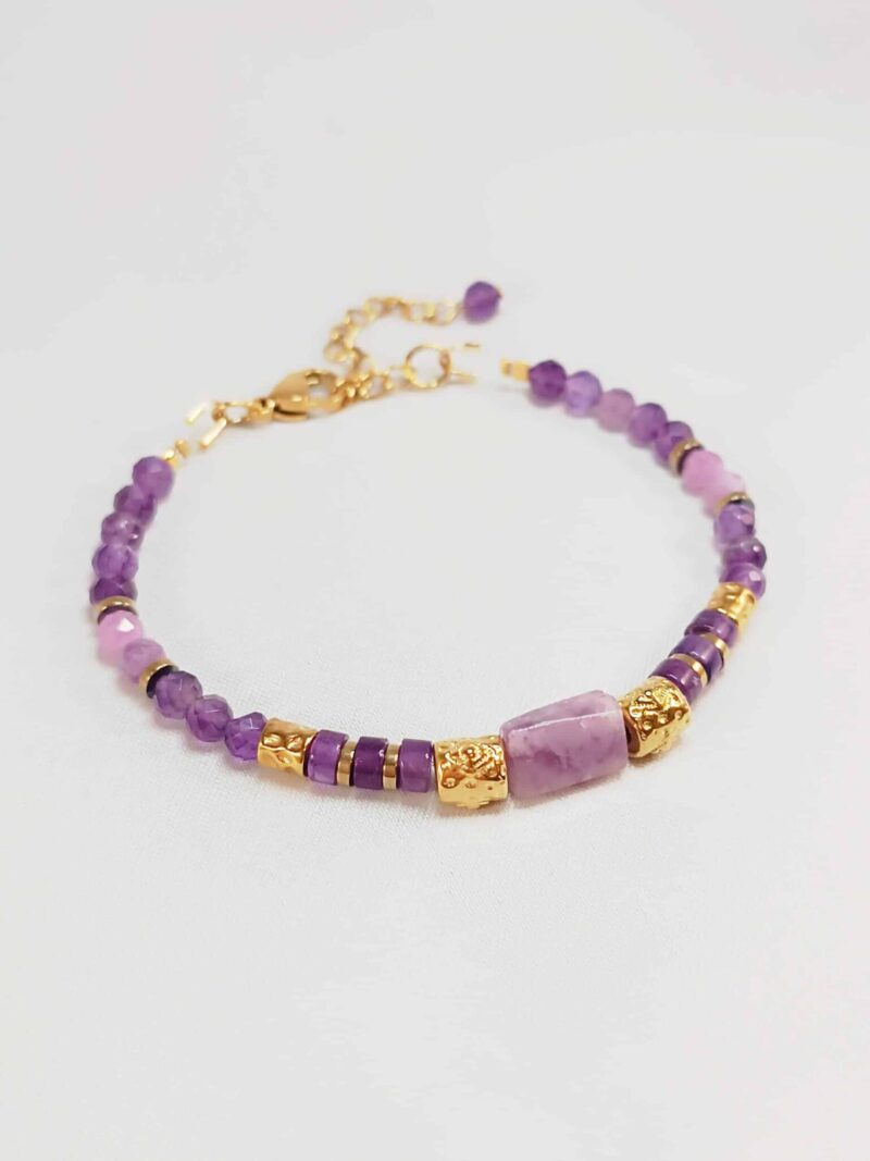 Bracelet MATRA lépidolite et améthyste