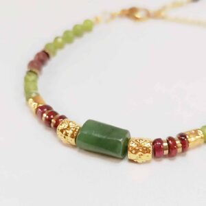 Bracelet MATRA grenat et jade