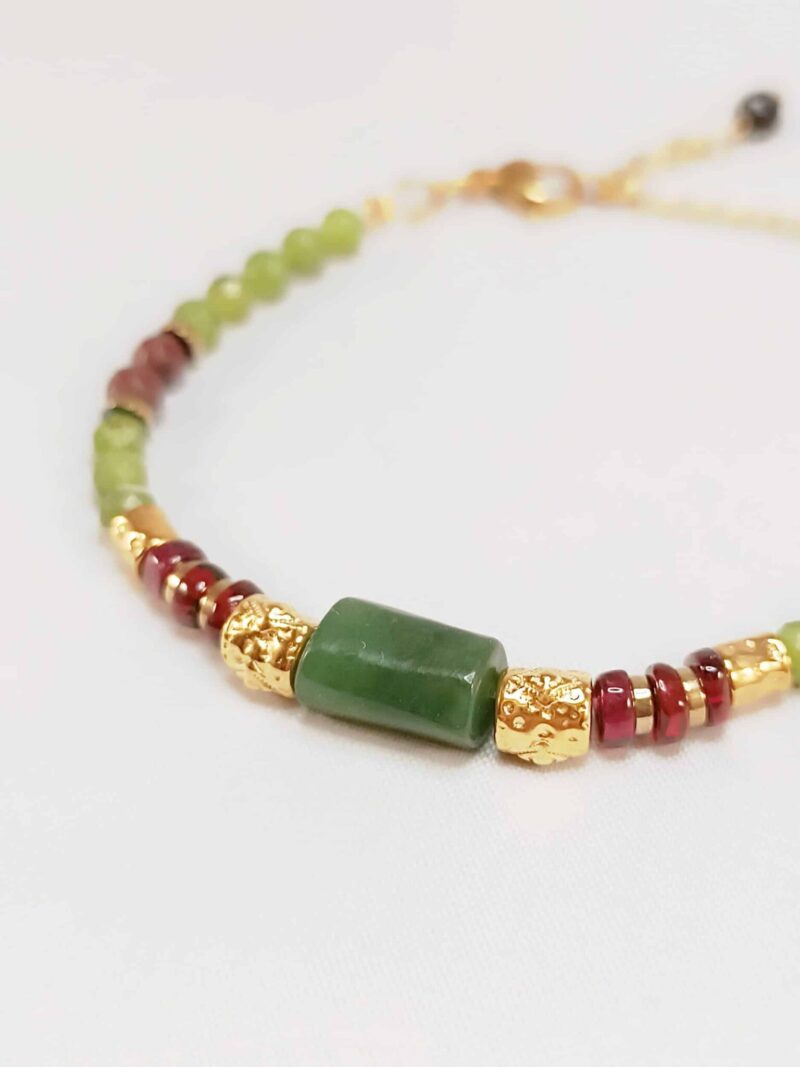Bracelet MATRA grenat et jade