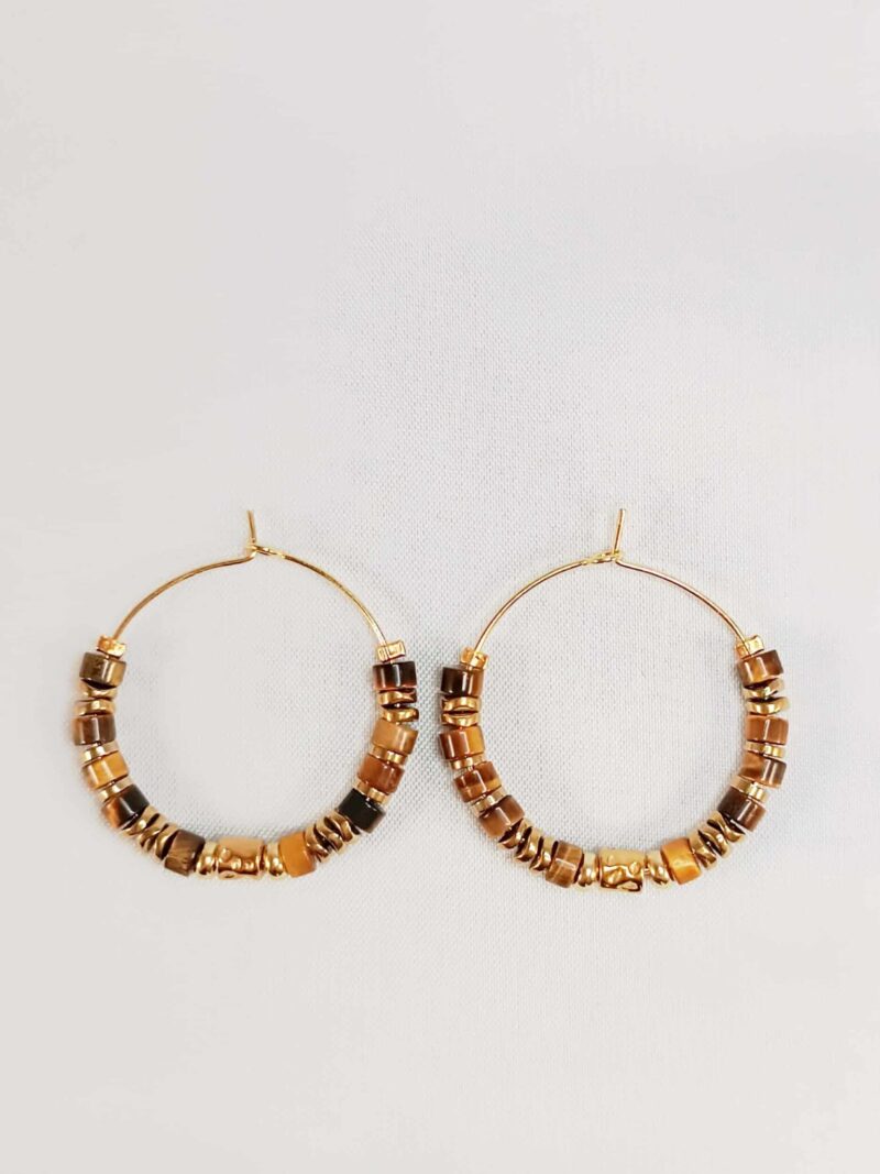 Boucles VINANKA oeil de tigre