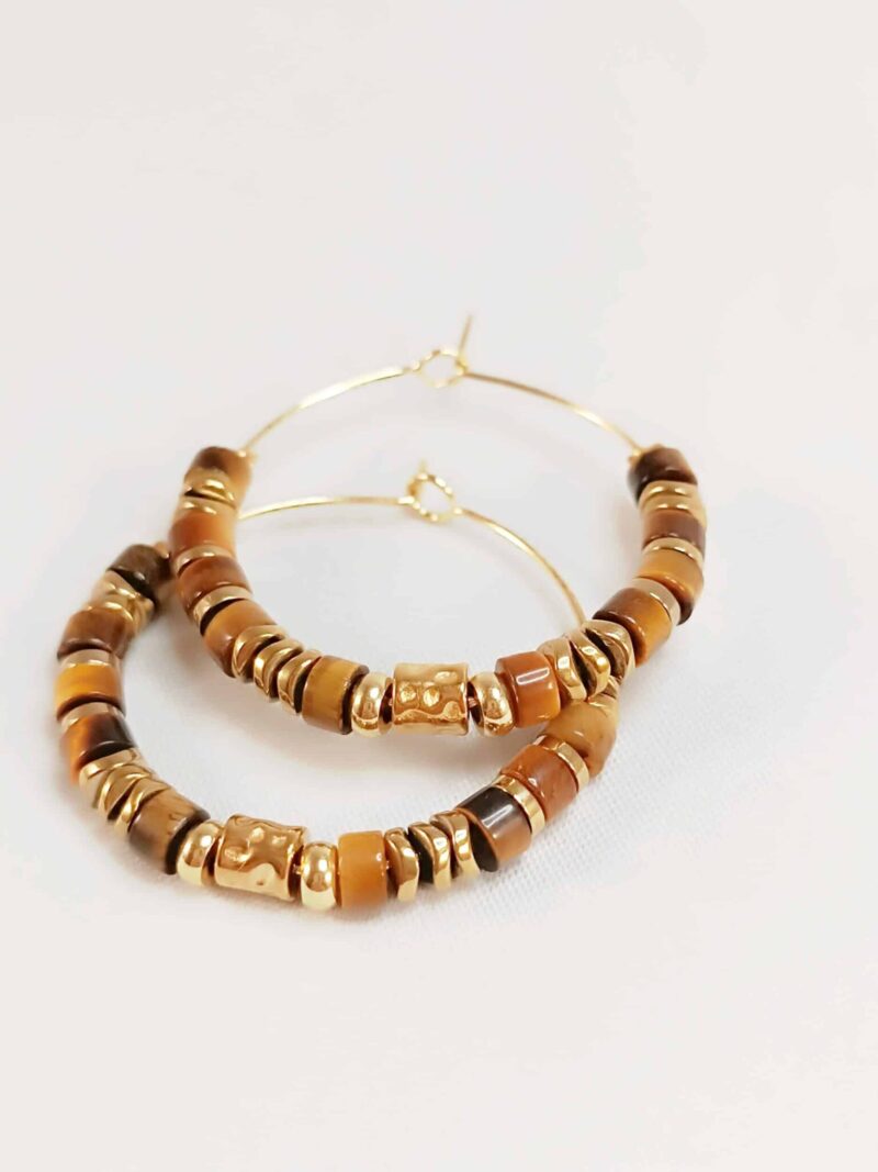 Boucles VINANKA oeil de tigre
