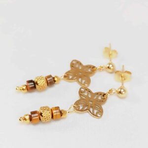 Boucles INDIYA oeil de tigre