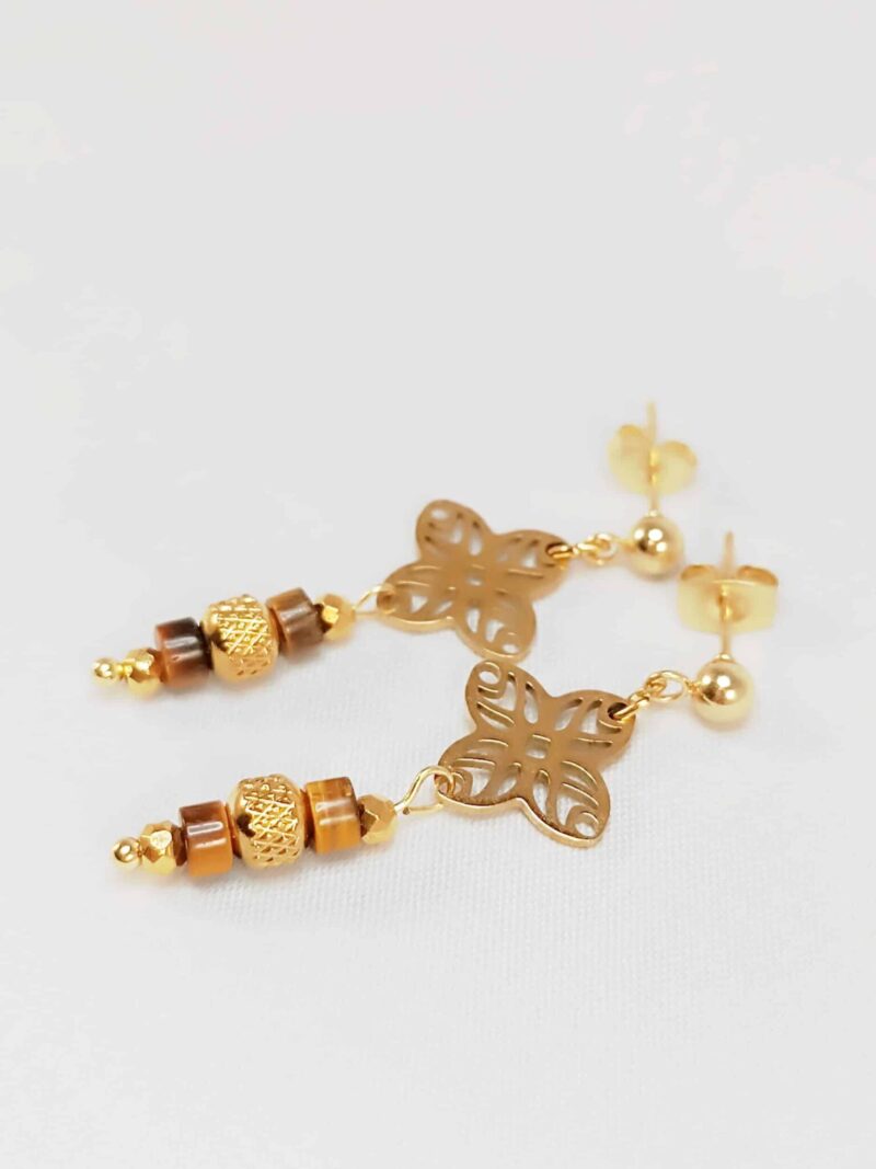 Boucles INDIYA oeil de tigre