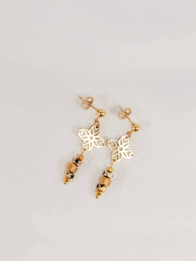 Boucles INDIYA jaspe dalmatien