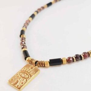 Collier SOOR onyx et grenat