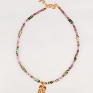 Collier SOOR turquoise africaine et lépidolite