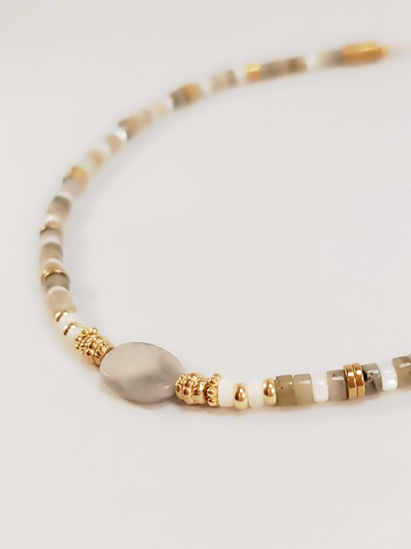 Collier HOPE labradorite et nacre