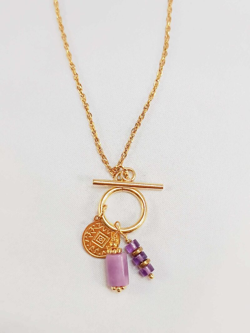Collier RAADHI lépidolite et améthyste