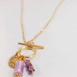 Collier RAADHI lépidolite et améthyste