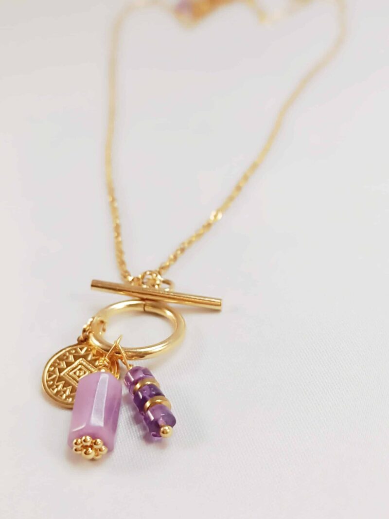 Collier RAADHI lépidolite et améthyste