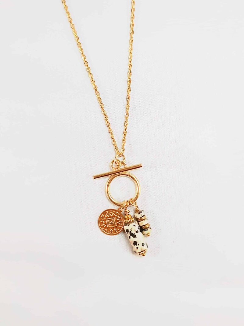 Collier RAADHI jaspe dalmatien