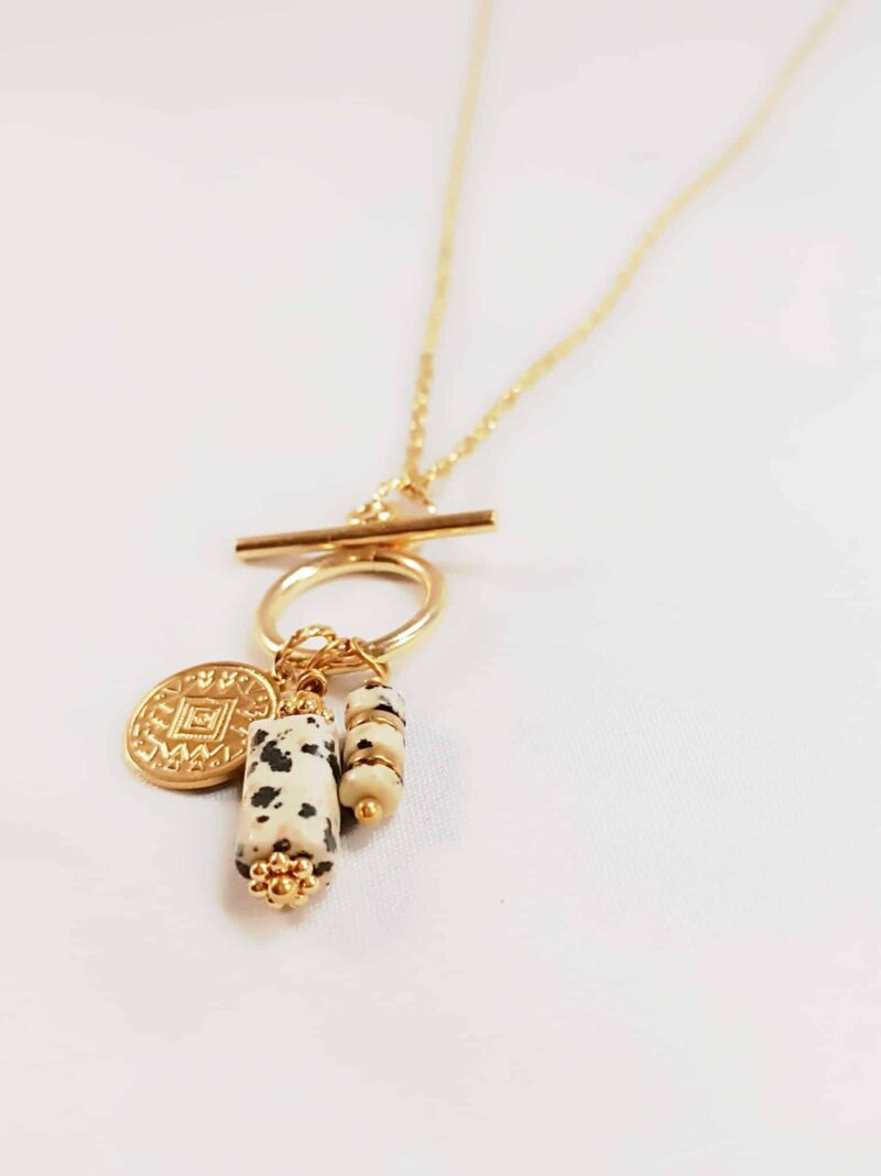 Collier RAADHI jaspe dalmatien