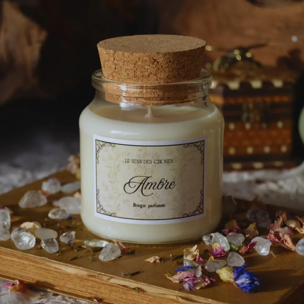 Bougie parfumée artisanale Ambre | Bougie rituel d'ancrage et de sérénité