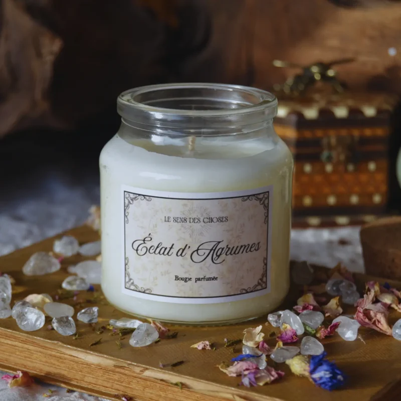 bougie parfumée végétale éclat d'agrumes (2) Bougie parfumée artisanale Éclat d'Agrumes