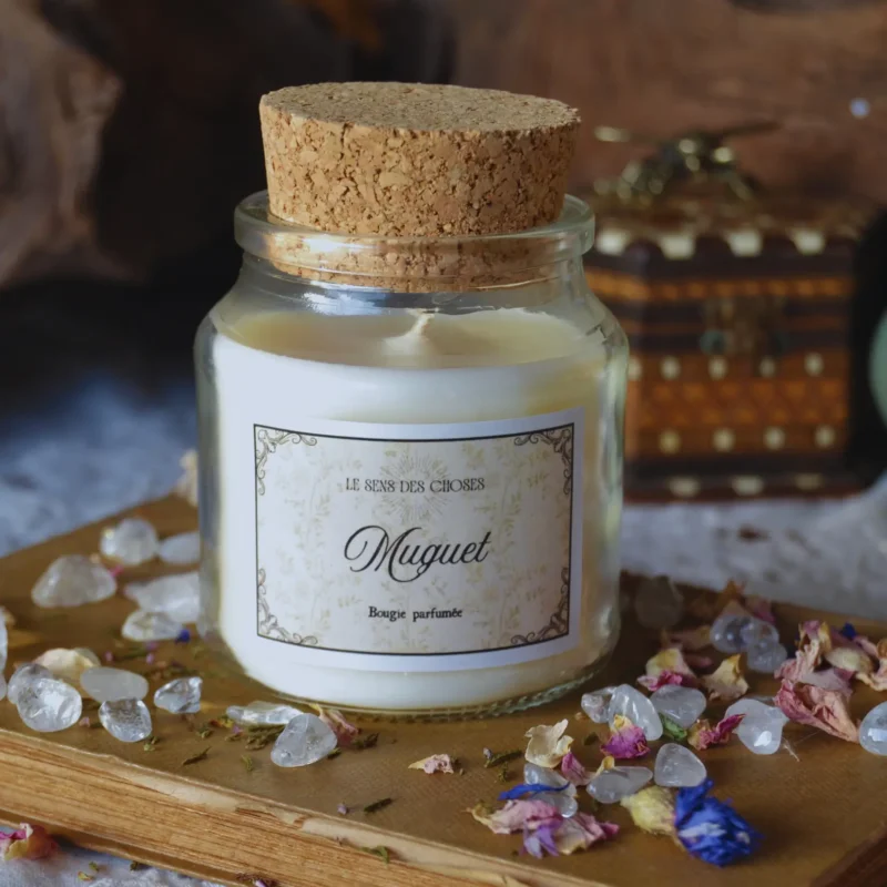 Bougie parfumée artisanale Muguet | Bougie rituel de renouveau, chance et promesse de bonheur