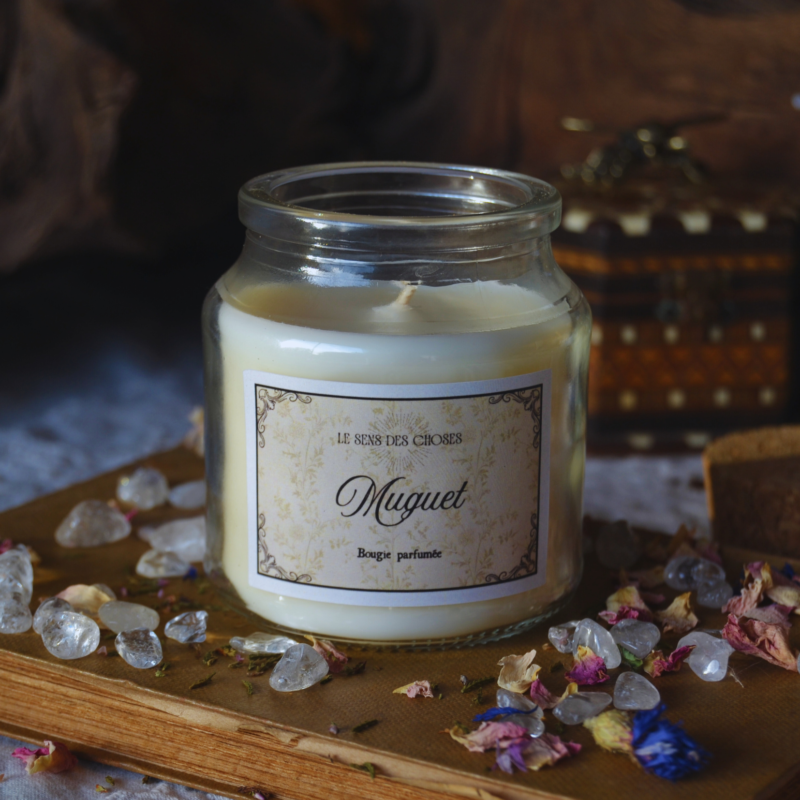 Bougie parfumée artisanale Muguet | Bougie rituel de renouveau, chance et promesse de bonheur